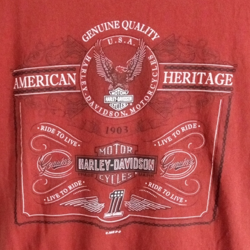 Harley-Davidson Red (Rust) Short Sleeve Tee Men’s Large